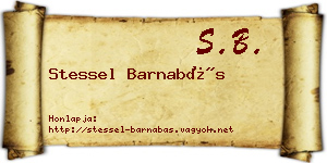 Stessel Barnabás névjegykártya